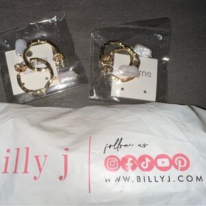 Billy J Gold and Pearl Earrings